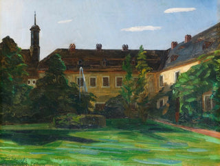 Wilhelm Trbner - Hof im Stift Neuburg mit Springbrunnen II.webp