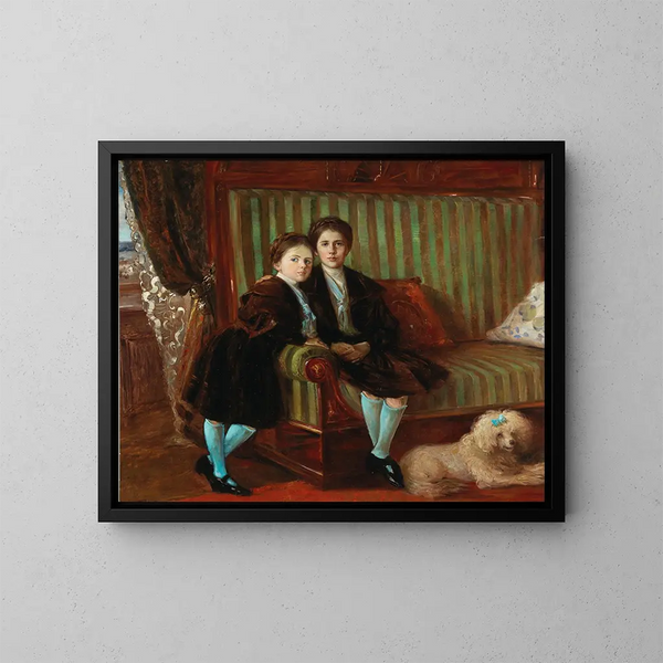 Brüder und Schwestern - Wilhelm Trübner — gerahmtes Bild an der Wand