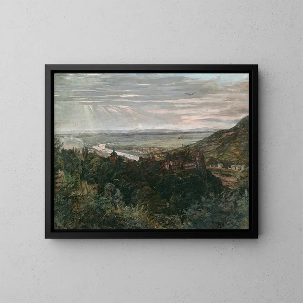 Ansicht von Heidelberg - Wilhelm Trübner — gerahmtes Bild an der Wand