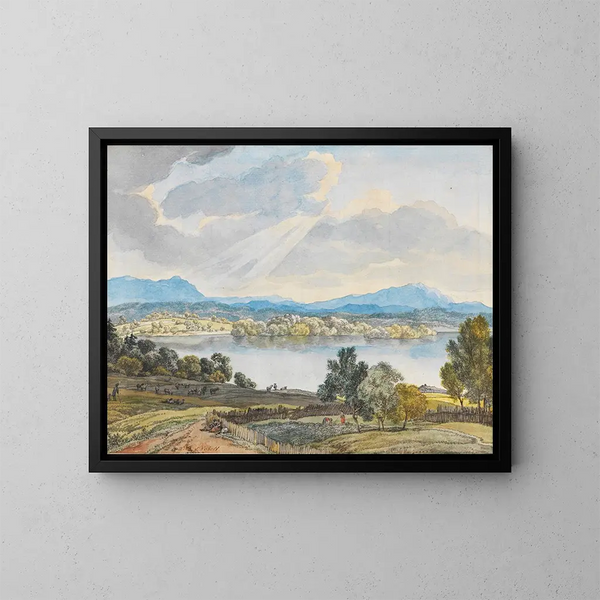 Blick auf den Staffelsee - Wilhelm von Kobell — gerahmtes Bild an der Wand