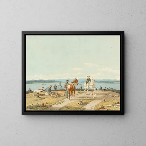 Nach der Jagd - Wilhelm von Kobell — gerahmtes Bild an der Wand
