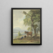 Ein Bauer ruht mit seinem Pferd neben dem gepflügten Feld - Wilhelm von Kobell — gerahmtes Bild an der Wand