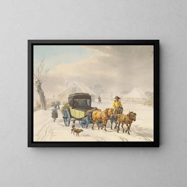 Fleiß im Winter - Wilhelm von Kobell — gerahmtes Bild an der Wand