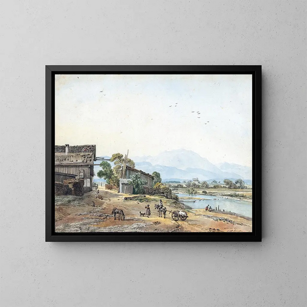 Wolfratshausen an der Loisach - Wilhelm von Kobell — gerahmtes Bild an der Wand