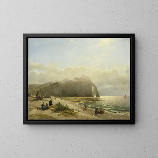 Meereslandschaft in der Nähe der Küste - Willem Anthonie van Deventer — gerahmtes Bild an der Wand