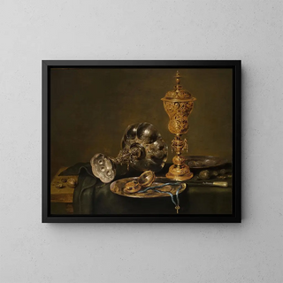Willem Claesz Heda - Still Life with Metal Vessels and a Watch on a Table.webp