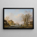 Eisläufer auf einem gefrorenen Fluss, Dordrecht - Willem de Klerk — gerahmtes Bild an der Wand