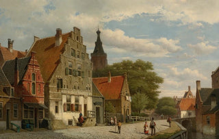 Willem Koekkoek - Children And Travellers Along The Canal.webp