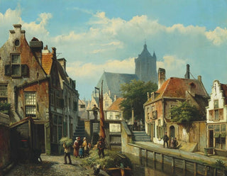 Entladung des Heuschiffes - Willem Koekkoek — Ansicht des Kunstwerks