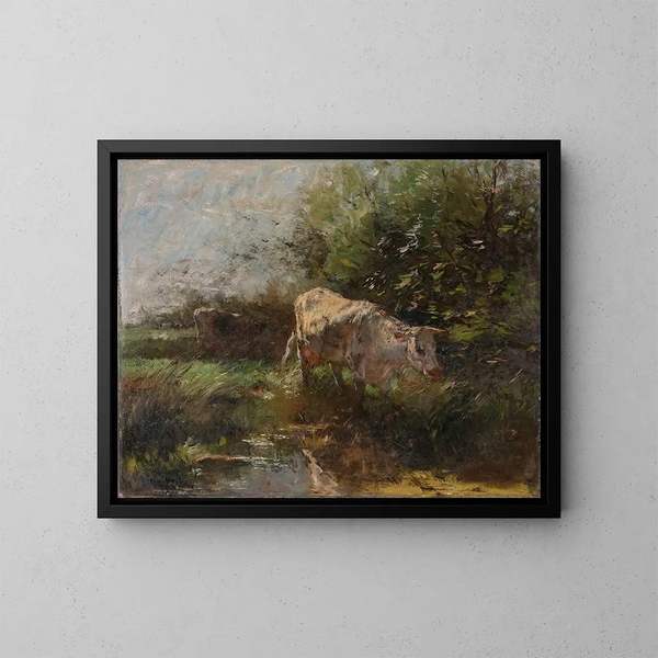 Prairie mit Kühen - Willem Maris — gerahmtes Bild an der Wand