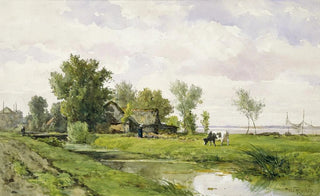 Willem Roelofs - Farmhouse by a Ditch.webp