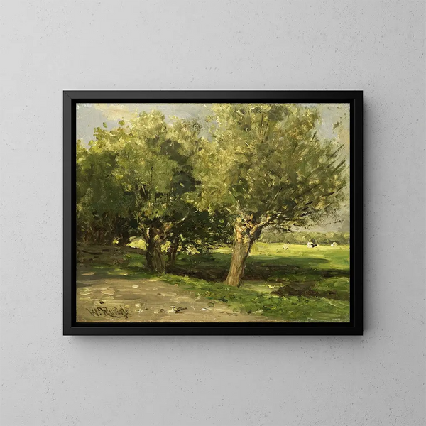Weidenbäume - Willem Roelofs — gerahmtes Bild an der Wand