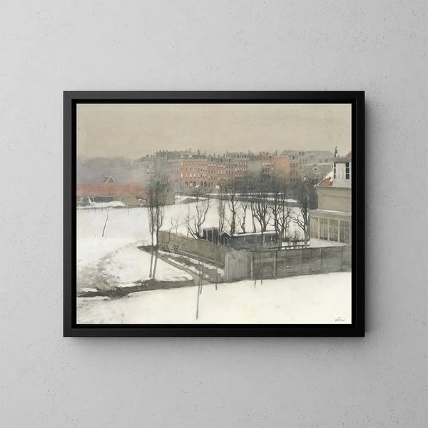 Ansicht des orientalischen Parks unter Schnee - Willem Witsen — gerahmtes Bild an der Wand