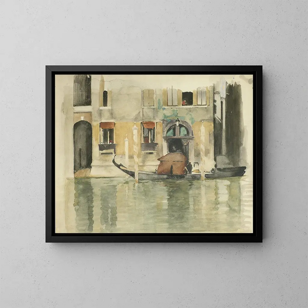 Gondole vor einem venezianischen Haus - Willem Witsen — gerahmtes Bild an der Wand