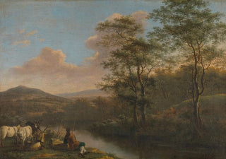 Willem de Heusch - Italian Landscape with Resting Herdman.webp