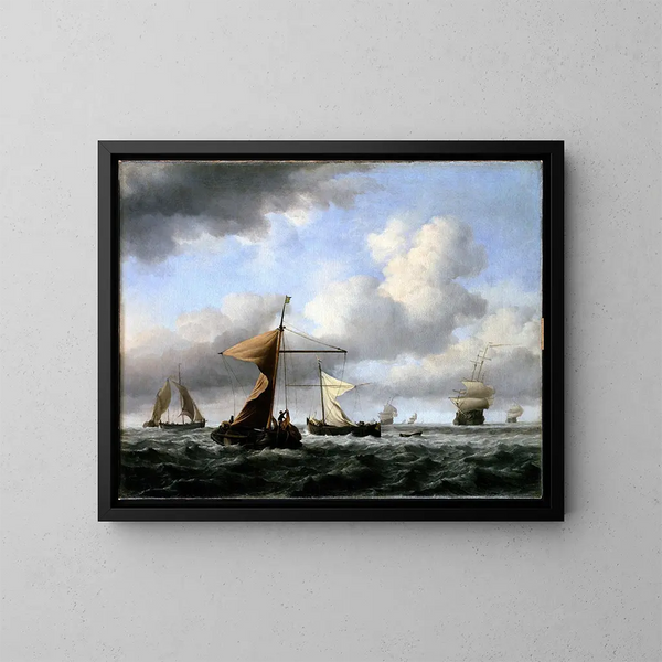 Eine lebhafte Brise - Willem van de Velde der Jüngere — gerahmtes Bild an der Wand