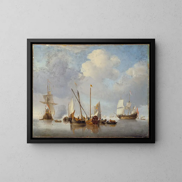 Ein ruhiger Ort - Willem van de Velde der Jüngere — gerahmtes Bild an der Wand
