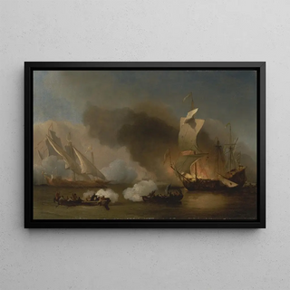 Willem van de Velde the Younger - An Action off the Barbary Coast with Galleys and English Ships.webp