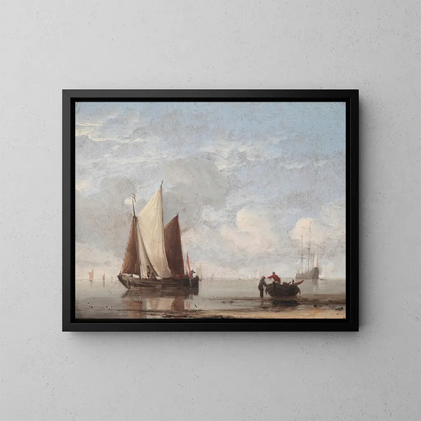 Ruhiges Meer - Willem van de Velde der Jüngere — gerahmtes Bild an der Wand