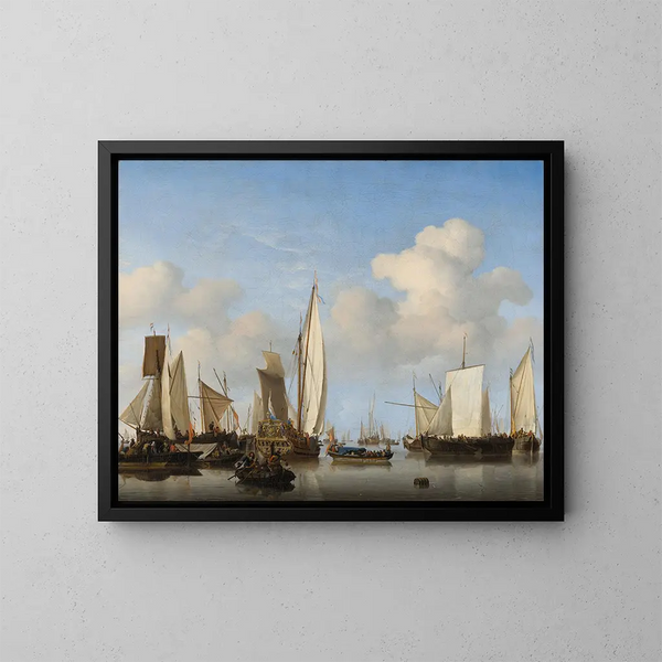 Bateaux dans les rades - Willem van de Velde le Jeune — gerahmtes Bild an der Wand