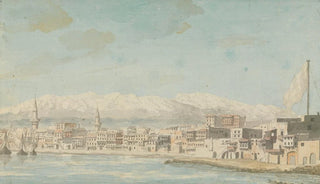 Willey Reveley - View of Harbor Town With Flagpole at Right Seen From Sea.webp