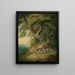 Ein Leopard mit zwei Hirschen, die vorbeigehen - William Samuel Howitt — gerahmtes Bild an der Wand