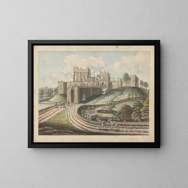 Château de Prudhoe, Northumberland - William Beilby — gerahmtes Bild an der Wand