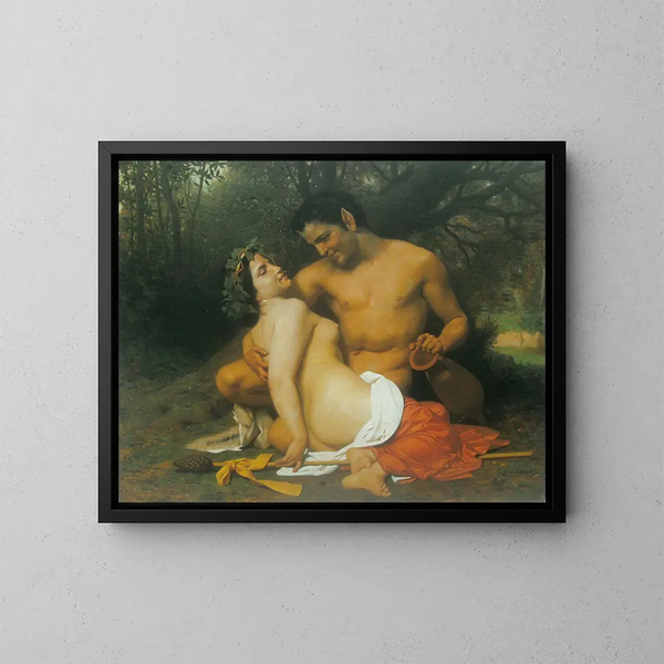 Faune und Bacchantin - William Bouguereau — gerahmtes Bild an der Wand