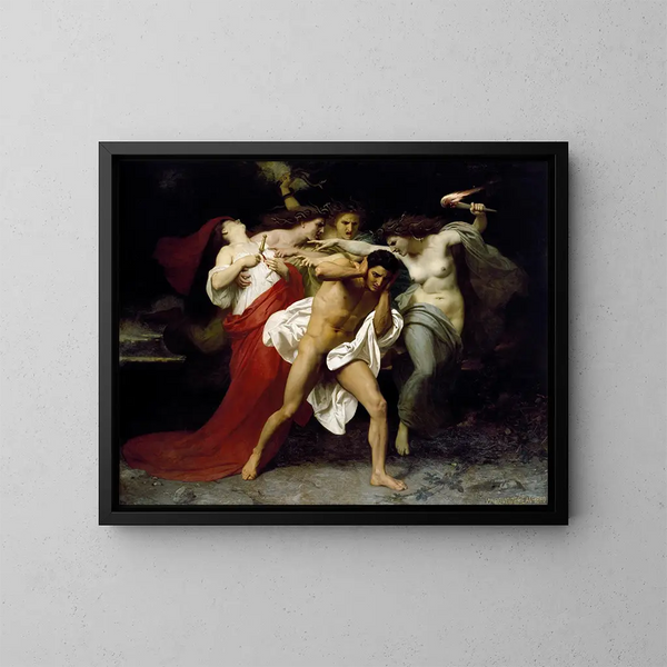 Oreste verfolgt von den Furien - William Bouguereau — gerahmtes Bild an der Wand