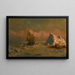 Schiff mit Eis und Figuren - William Bradford — gerahmtes Bild an der Wand