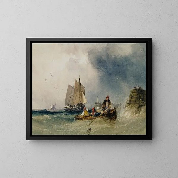 Eingang in den Hafen - William Callow — gerahmtes Bild an der Wand