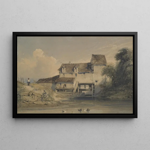 Moulin à Charenton - William Callow — gerahmtes Bild an der Wand