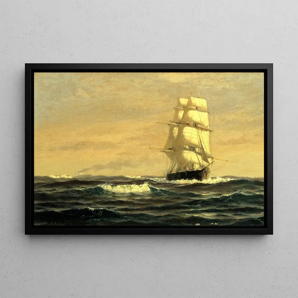 Segelboot vor der Küste von Maine - William Edward Norton — gerahmtes Bild an der Wand