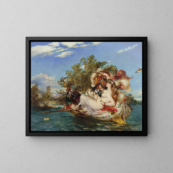 Phaedria und Cymochles - William Etty — gerahmtes Bild an der Wand