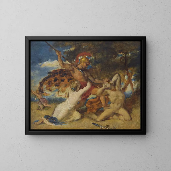 Studie für die kämpfende Frau, die für die Besiegten plädiert - William Etty — gerahmtes Bild an der Wand