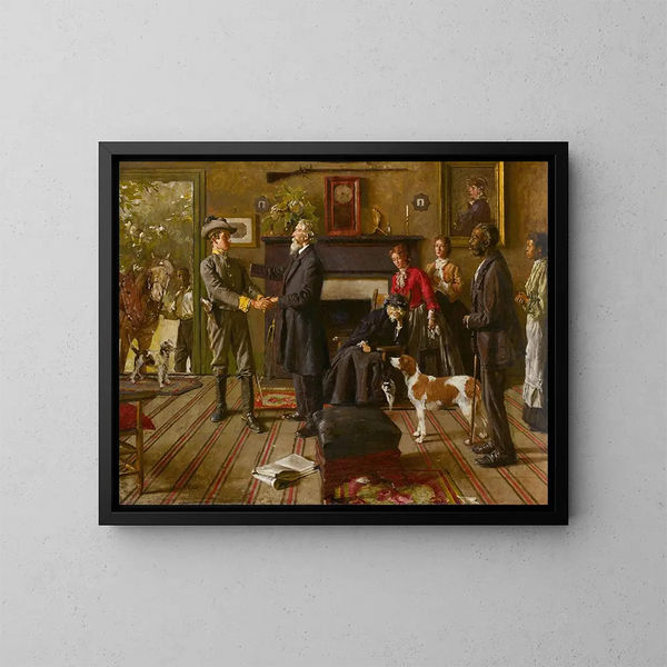 Verlassen des Hauses - William Gilbert Gaul — gerahmtes Bild an der Wand