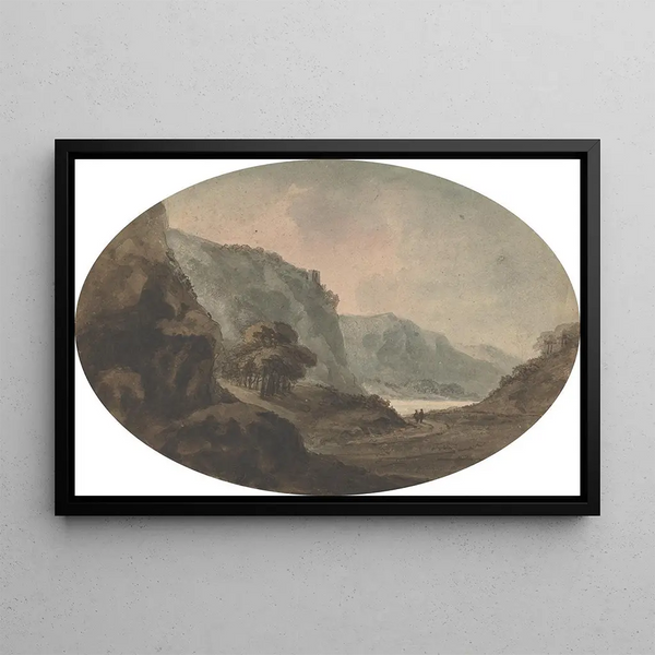 Zwei Männer, die in einer Landschaft spazieren gehen - William Gilpin — gerahmtes Bild an der Wand