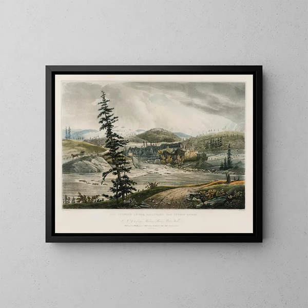 Die Vereinigung der Flüsse Sacandaga und Hudson - William Guy Wall — gerahmtes Bild an der Wand