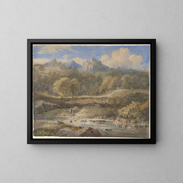 Licenza bei Rom, die Villa des Horaz - William Havell — gerahmtes Bild an der Wand