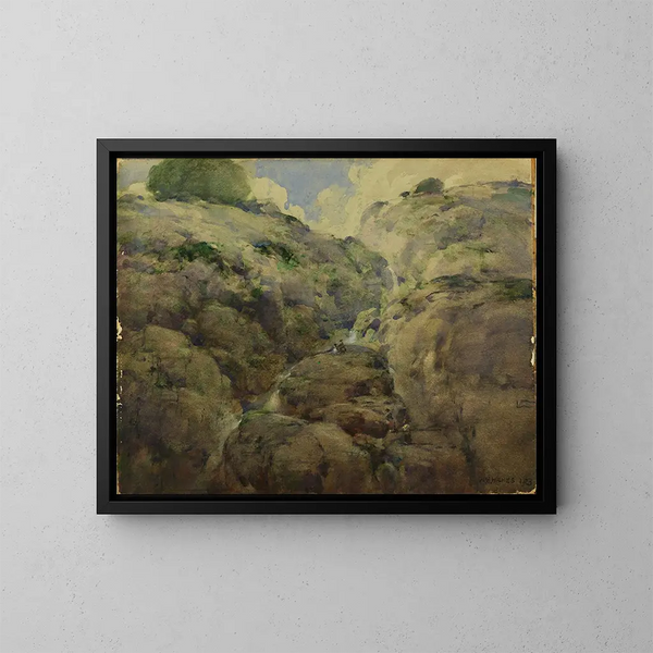 Gorge de montagne, Colorado - William Henry Holmes — gerahmtes Bild an der Wand