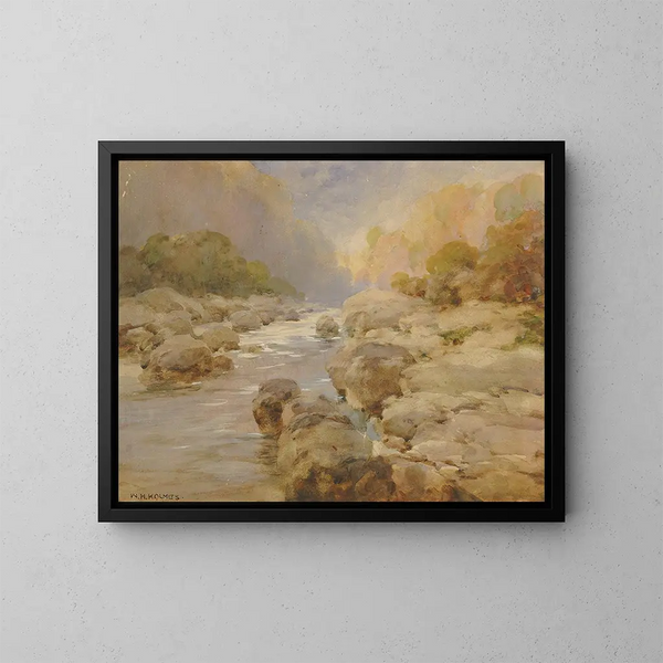 Ein unberührter Felsenbach um 1910 - William Henry Holmes — gerahmtes Bild an der Wand