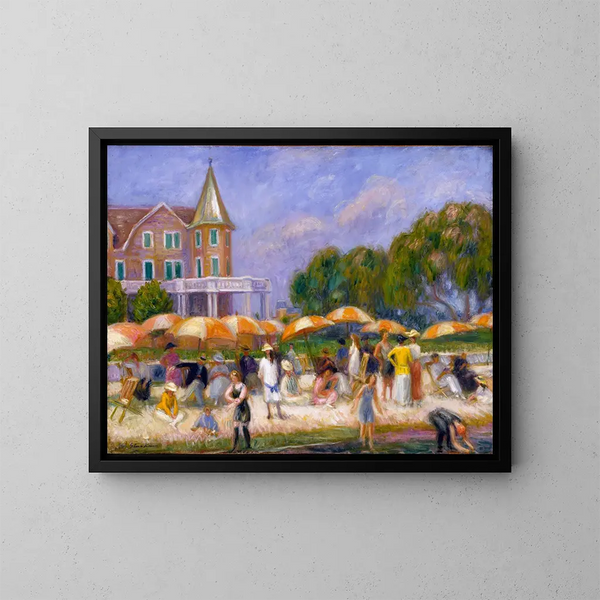 Parasols sur la plage à Blue Point - William James Glackens — gerahmtes Bild an der Wand
