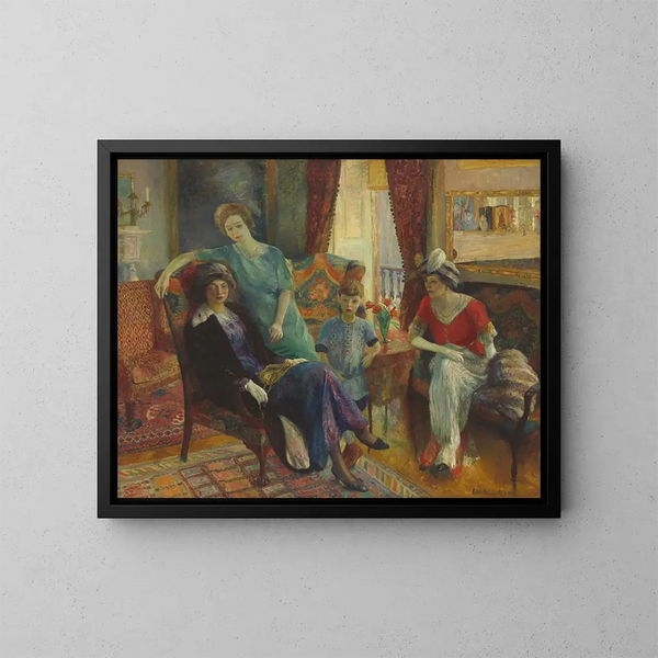 Familiengruppe - William James Glackens — gerahmtes Bild an der Wand