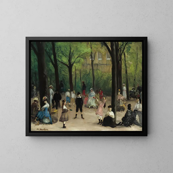 Jardins du Luxembourg - William James Glackens — gerahmtes Bild an der Wand