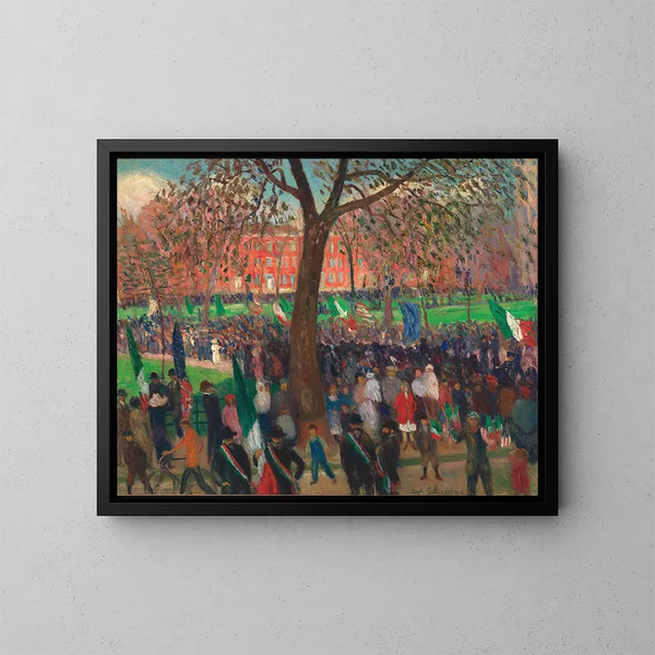 Parade in Washington Square - William James Glackens — gerahmtes Bild an der Wand