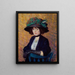 Frau mit grünem Hut - William James Glackens — gerahmtes Bild an der Wand