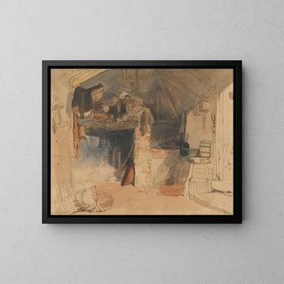 William James Mller - Study of a Rustic Interior Scene.webp