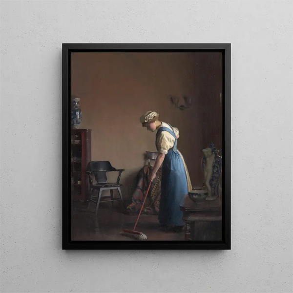 William McGregor Paxton - Girl Sweeping.webp
