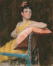 Ein Mädchen in Gelb Das gelbe Kleid - William Merritt Chase — Ansicht des Kunstwerks