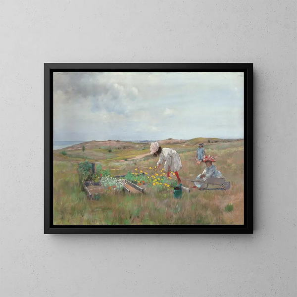 Zusammenstellung von Blumen, Shinnecock, Long Island - William Merritt Chase — gerahmtes Bild an der Wand